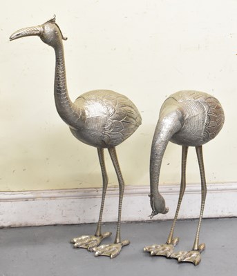 Lot 553 - A pair of contemporary silvered models of...