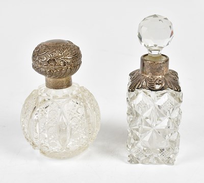 Lot 1083 - Two hallmarked silver mounted cut glass...