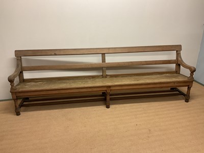 Lot 468 - A pitch pine church pew from a Birmingham...