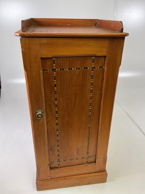 Lot 547 - A pine cabinet with inlaid decoration, height...
