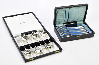 Lot 2345 - A cased set of six Georgian hallmarked silver...