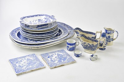 Lot 1318 - A collection of 19th century and later blue...