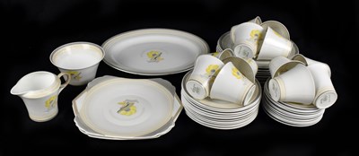 Lot 871 - SHELLEY; a fifty-three piece tea service in...