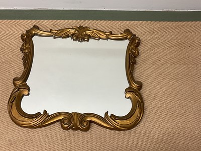 Lot 527A - A gilded framed mirror; height 34 x width 36 cm.