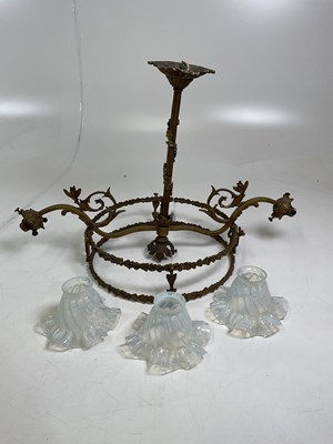 Lot 401 - An early 20th century gilt light fitting with...