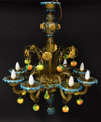Lot 67 - A Murano glass eight-branch electrolier with...