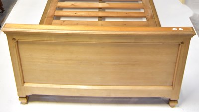 Lot 37 - A 20th century oak half tester double bed with...