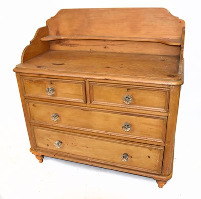 Lot 1617 - A Victorian pine chest with two short and two...