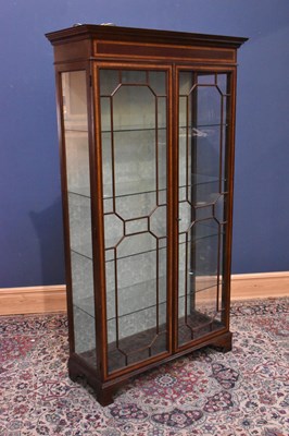 Lot 9 - An Edwardian style inlaid mahogany display...