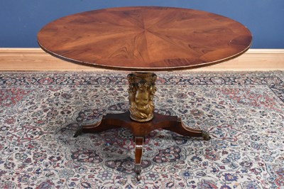 Lot 6 - A reproduction walnut and rosewood tilt-top...