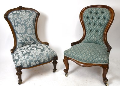 Lot 1616 - A Victorian carved mahogany spoon back chair,...