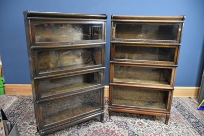 Lot 7 - A pair of Globe Wernicke style metal bound...