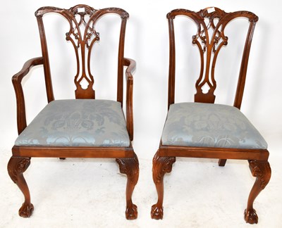 Lot 1680 - A set of eight reproduction carved mahogany...