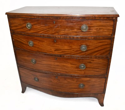 Lot 1647 - An early 19th century mahogany bowfronted...