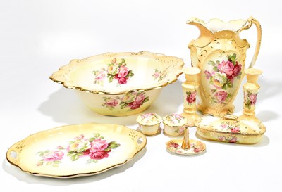 Lot 790 - A late Victorian nine piece dressing table set...