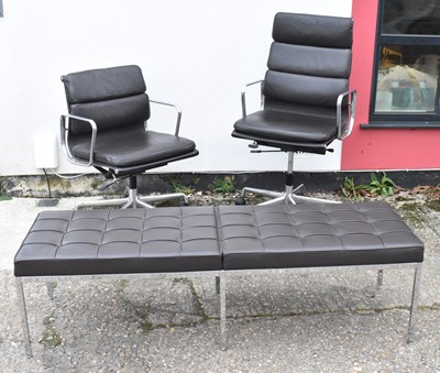 Lot 43 - CHARLES EAMES; two modern Vitra chrome framed...