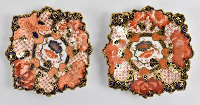 Lot 519 - ROYAL CROWN DERBY; a pair of Imari decorated...