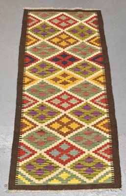 Lot 145 - A handmade Maimana Kilim runner, 196 x 63cm.