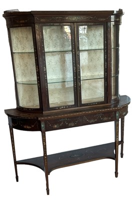 Lot 1 - A good Edwardian mahogany display cabinet with...