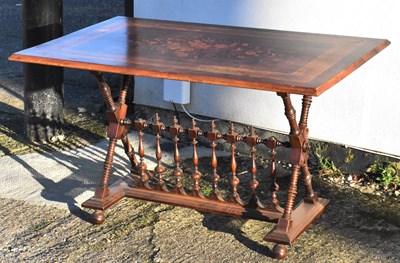 Lot 8 - A Victorian walnut and marquetry inlaid...