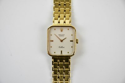 Lot 575 - ROLEX; an 18ct yellow gold Cellini wristwatch,...