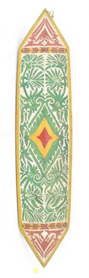 Lot 557 - A tribal shield with green, yellow, red and...