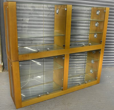 Lot 102 - A pair of modern oak framed jewellery display...