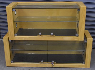 Lot 116 - Two modern oak framed jewellery shop display...