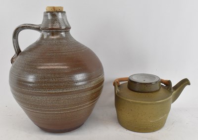 Lot 500 - A large studio pottery flagon with cork...