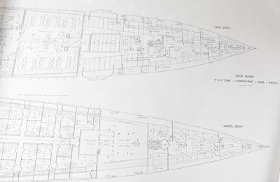Lot 714 - Reprinted boat and ship plans, to include SS....