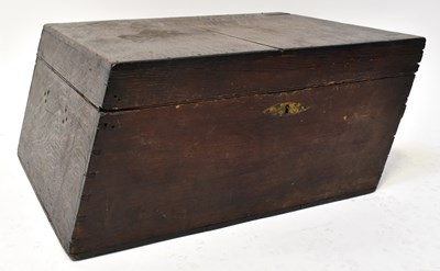 Lot 85 - A 19th century oak coaching box of plank...