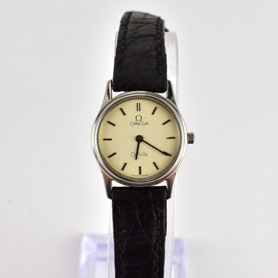 Lot 880 - OMEGA; a ladies' vintage stainless steel...