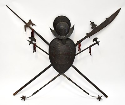 Lot 563 - A 17th century style armorial wall-hanging...
