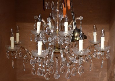 Lot 1546 - A large and impressive cut glass electrolier...