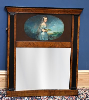 Lot 97 - An ebonised and walnut pier glass rectangular...