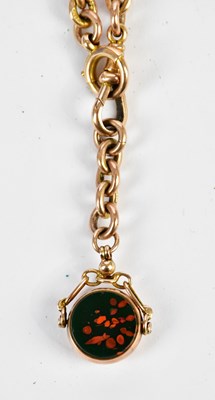 Lot 324 - A 9ct yellow gold trombone link chain with...