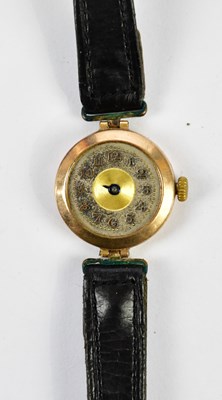 Lot 628 - A vintage 9ct yellow gold watch head set with...