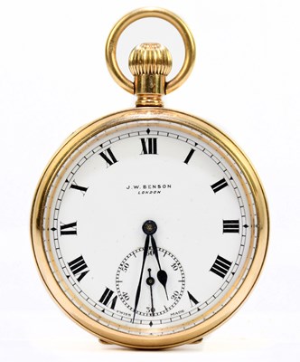 Lot 1760 - J.W. BENSON; a gentleman's 9ct gold crown wind...