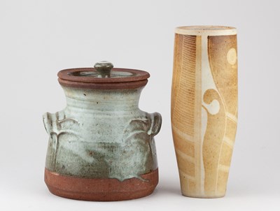 Lot 435 - MICHAEL CASSON (1925-2003); a twin handled jar...