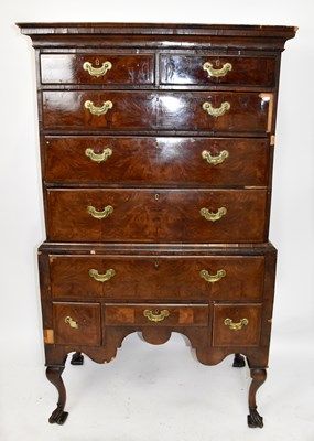 Lot 1696 - An 18th century and later walnut chest on...