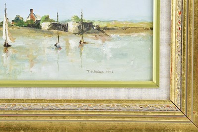 Lot 40 - TINA E STOKES; pair of oils on board, 'Topsham'...