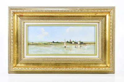 Lot 40 - TINA E STOKES; pair of oils on board, 'Topsham'...