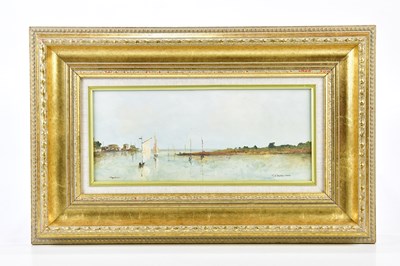 Lot 40 - TINA E STOKES; pair of oils on board, 'Topsham'...