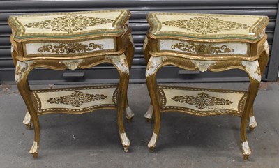 Lot 63 - A pair of modern French style cream painted...