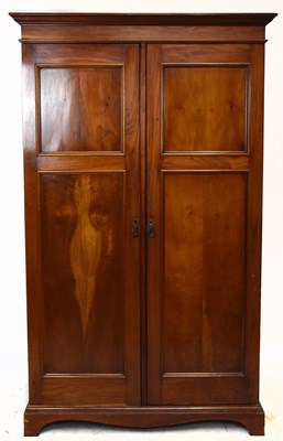 Lot 1620 - A late Victorian mahogany two door wardrobe,...