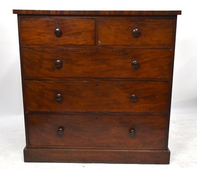 Lot 1621 - A Victorian mahogany chest of two short and...