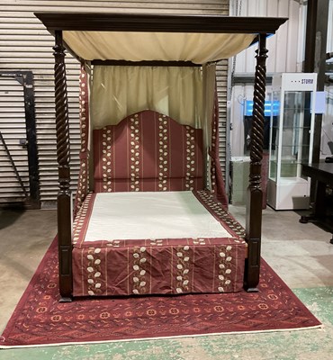 Lot 599 - A contemporary mahogany four poster bed with...