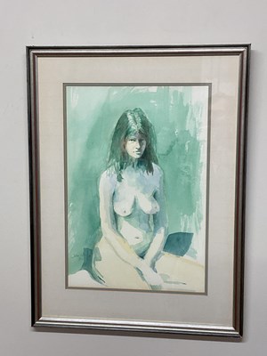 Lot 1482 - JOHN GILLO; watercolour, female nude study,...