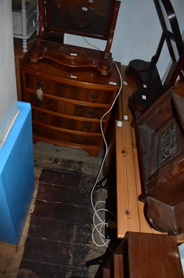Lot 1438 - A modern yew wood bowfront chest of four...