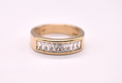 Lot 1123 - A 9ct yellow gold dress ring, size N 1/2,...